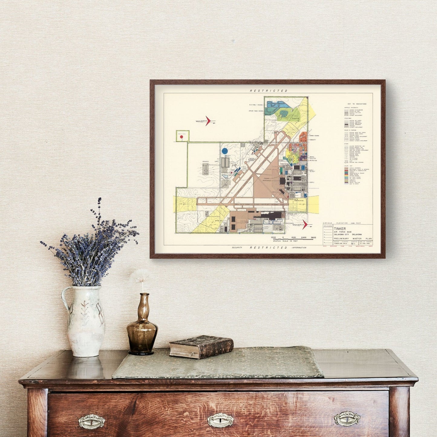 Vintage Map of Oklahoma City, Oklahoma, 1952