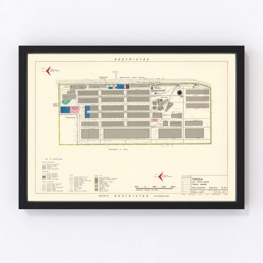 vintage map of Topeka, Kansas, 1951