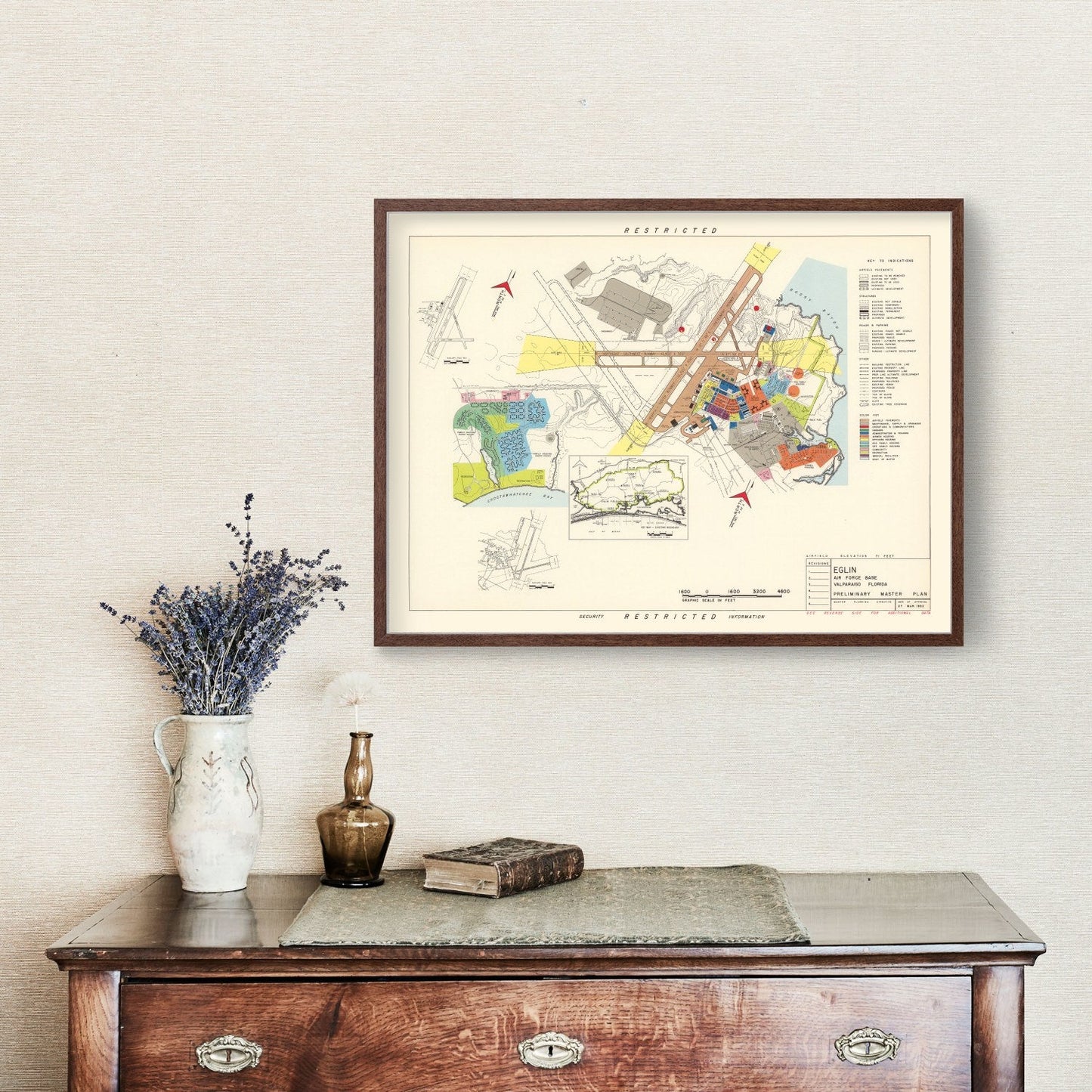 Vintage Map of Valparaiso and Eglin AFB Area, Florida, 1952