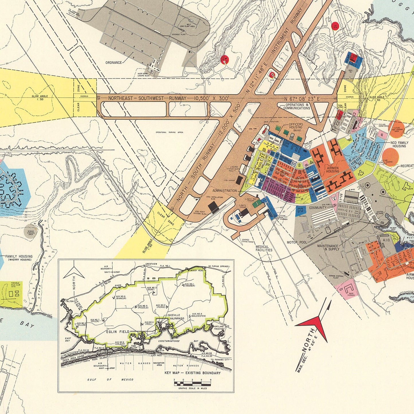 Vintage Map of Valparaiso and Eglin AFB Area, Florida, 1952