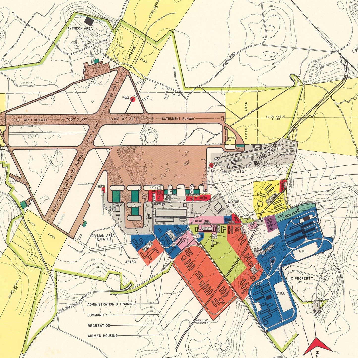Vintage Map of Cambridge Research Center, 1952