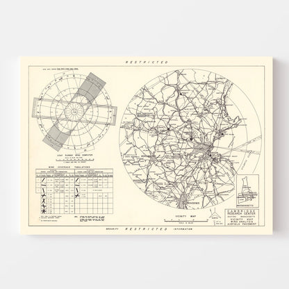 Vintage Map of Cambridge Research Center Vicinity, Massachusetts, 1952