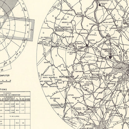 Vintage Map of Cambridge Research Center Vicinity, Massachusetts, 1952
