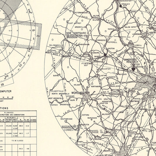 Vintage Map of Cambridge Research Center Vicinity, Massachusetts, 1952