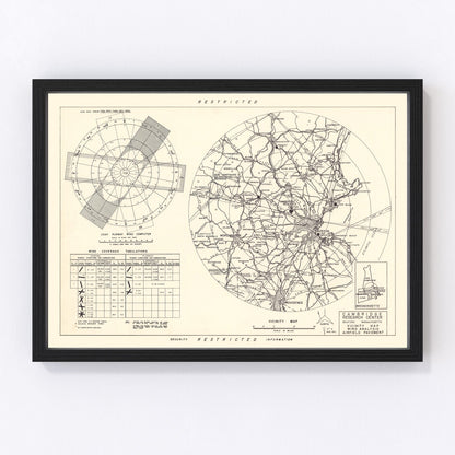 Vintage map of Cambridge Research Center vicinity, Massachusetts, 1952
