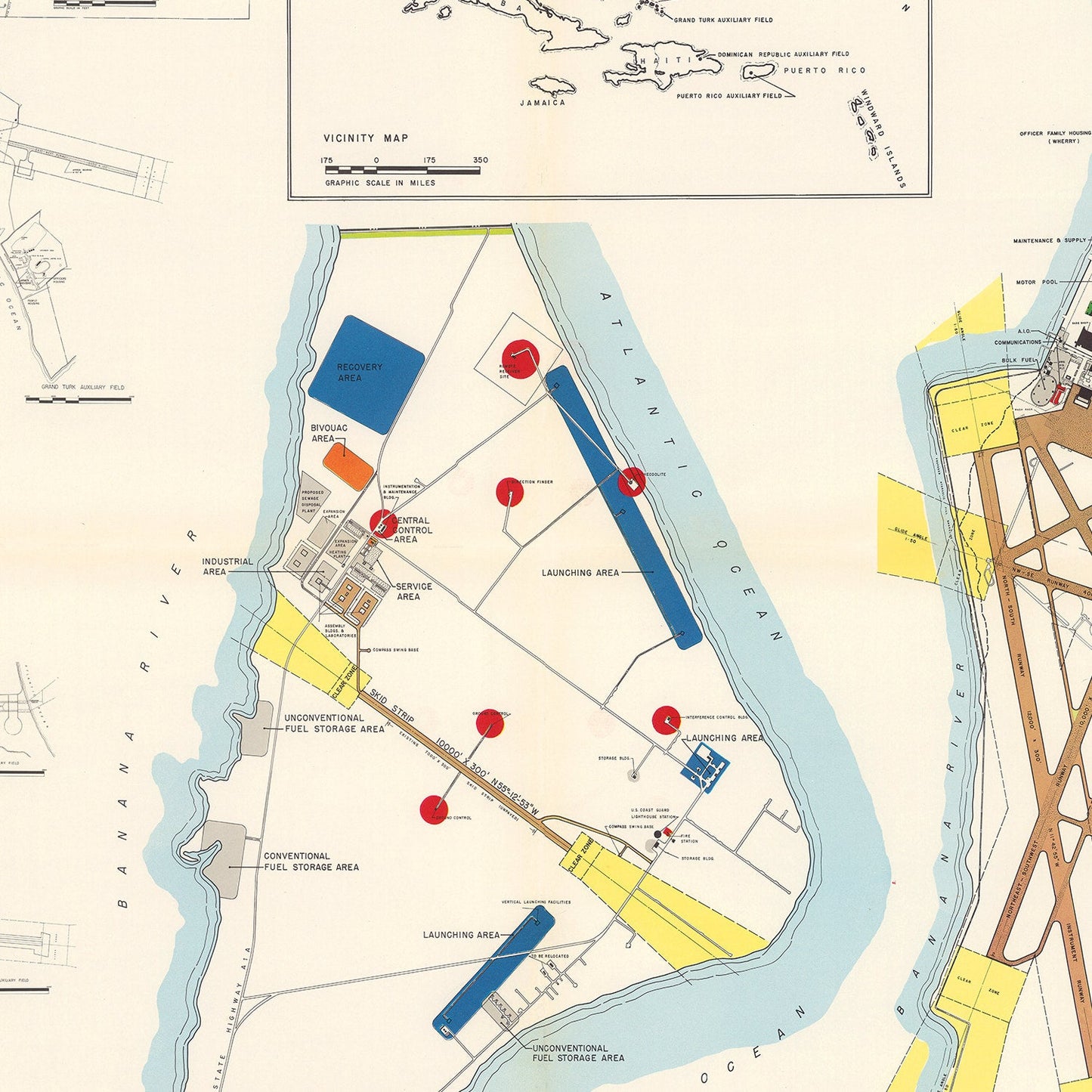 Vintage Map of Patrick Air Force Base, Florida, 1952