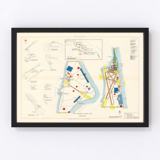 Vintage map of Patrick Air Force Base, Florida, 1952