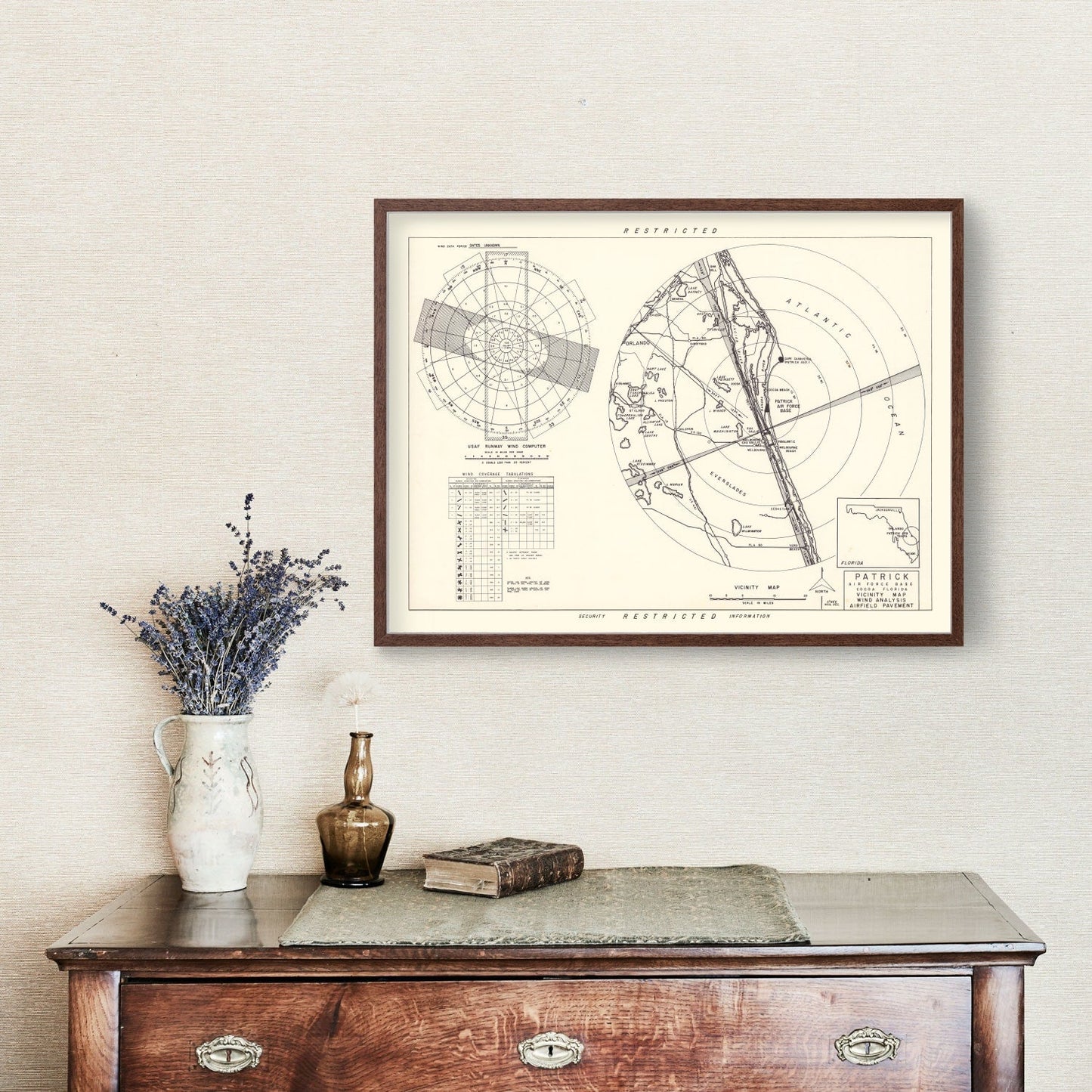 Vintage Map of Patrick Air Force Base Vicinity, Florida, 1952