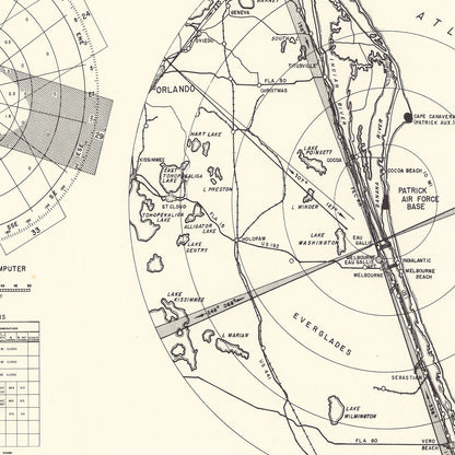Vintage Map of Patrick Air Force Base Vicinity, Florida, 1952