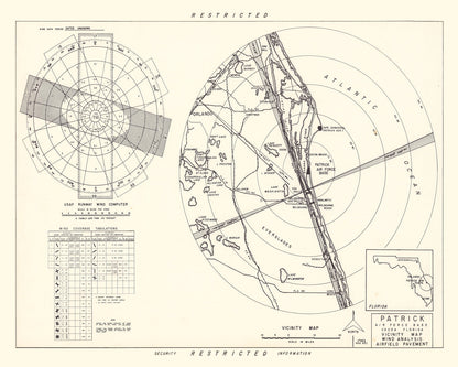 Vintage Map of Patrick Air Force Base Vicinity, Florida, 1952