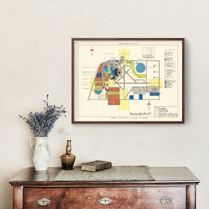 Vintage Map of Chanute Air Force Base, 1951 Wall Art