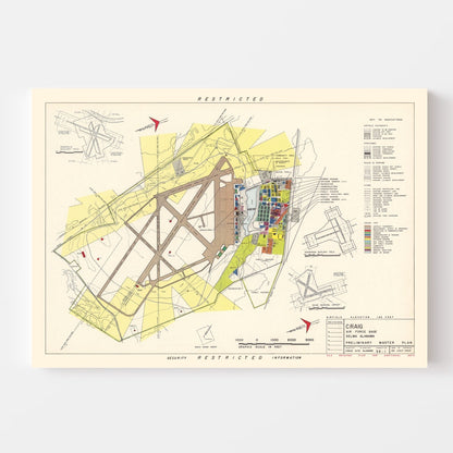 Vintage Map of Craig Air Force Base, Alabama 1950