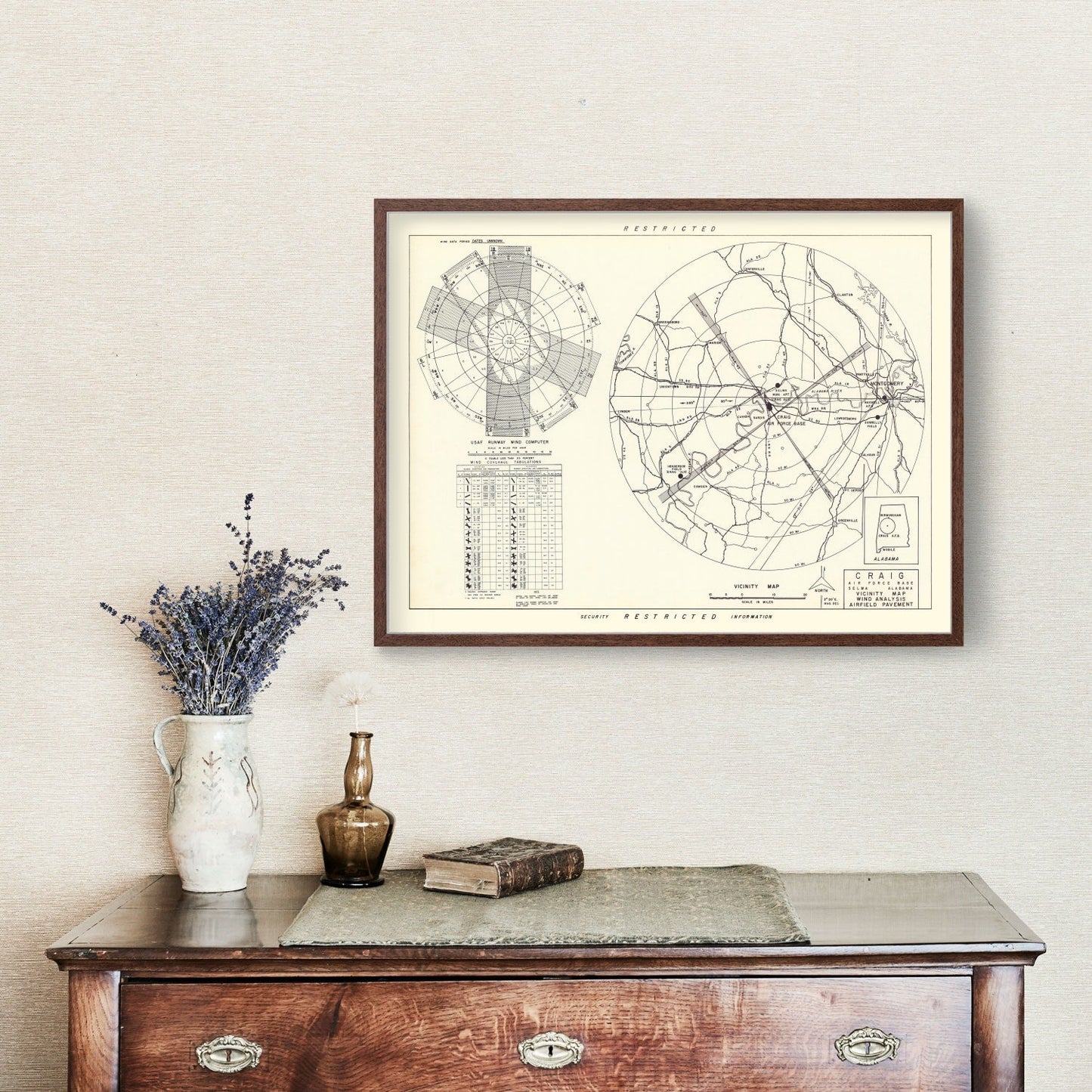 Vintage Map of Craig Air Force Base Vicinity, Alabama 1950