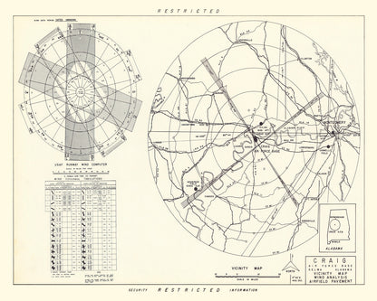 Vintage Map of Craig Air Force Base Vicinity, Alabama 1950