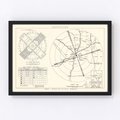vintage map of Goodfellow Air Force Base vicinity, Texas, 1952