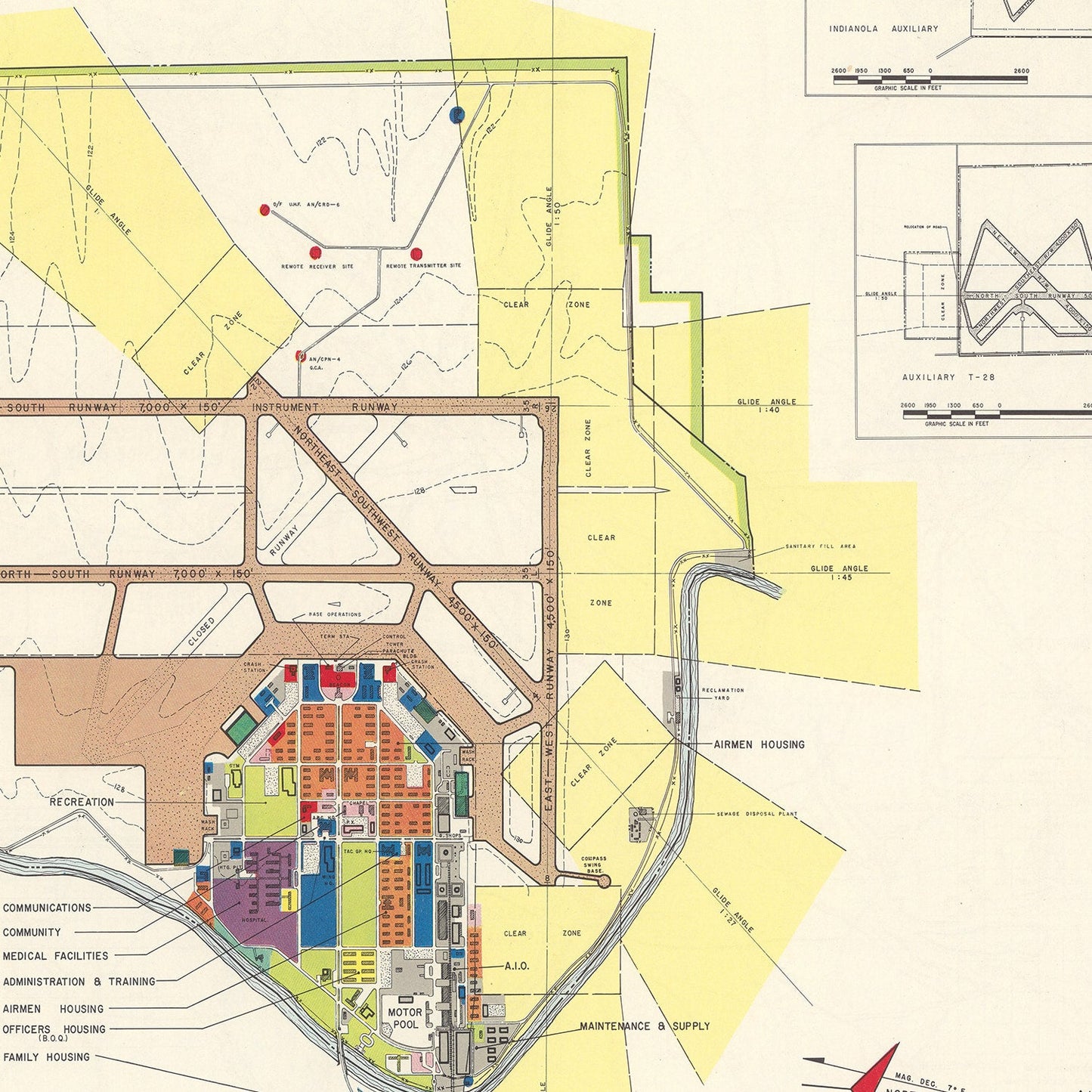 Vintage Map of Greenville Air Force Base, Mississippi, 1951