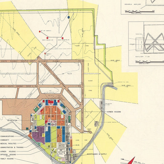 Vintage Map of Greenville Air Force Base, Mississippi, 1951