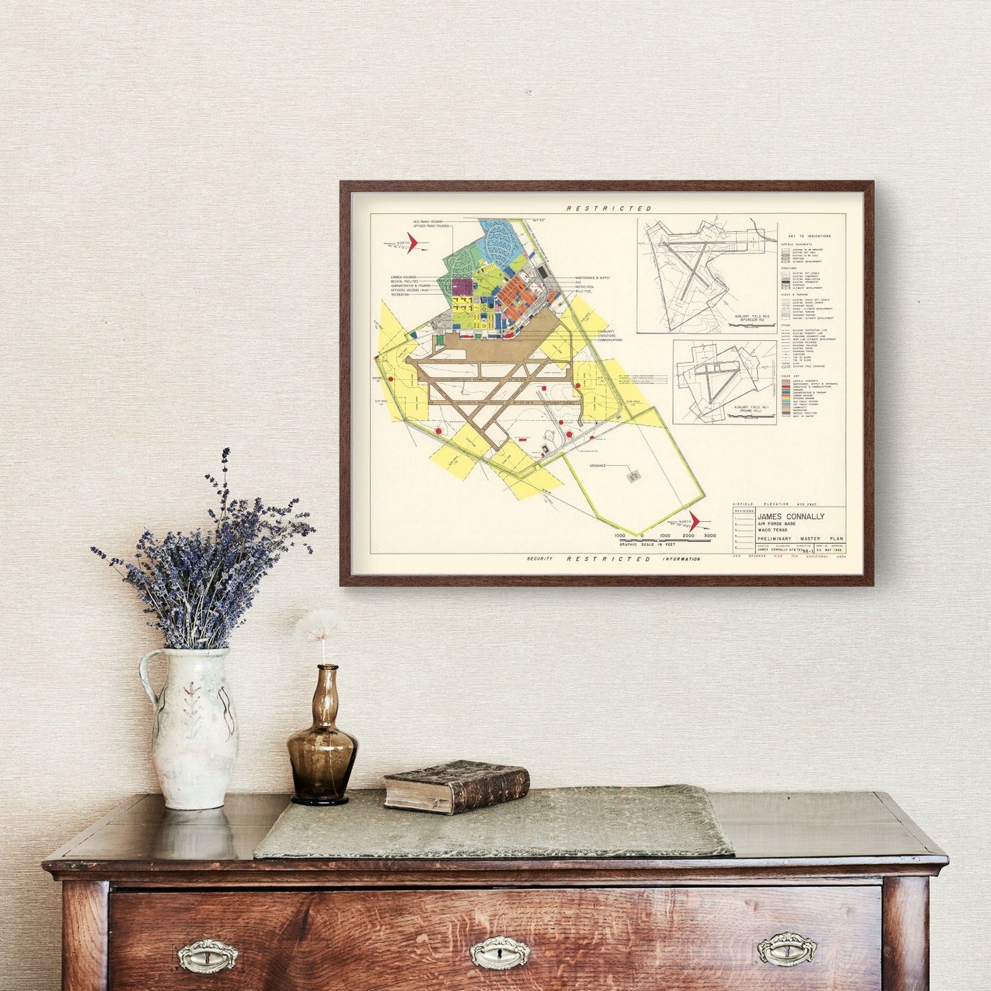 Vintage Map of Waco & James Connally AFB, McLennan County, Texas, 1952