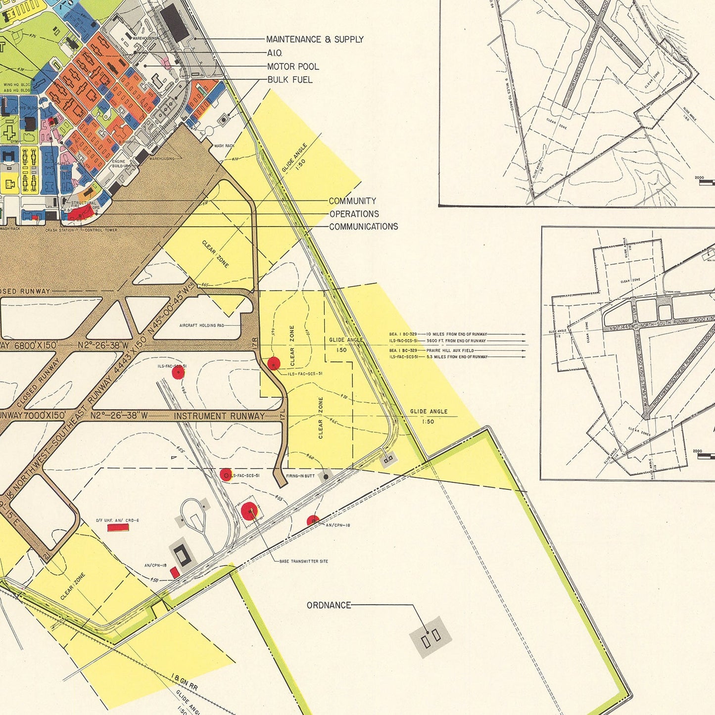 Vintage Map of Waco & James Connally AFB, McLennan County, Texas, 1952