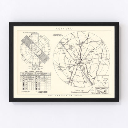 vintage map of James Connally Air Force Base, McLennan County, Texas, 1951