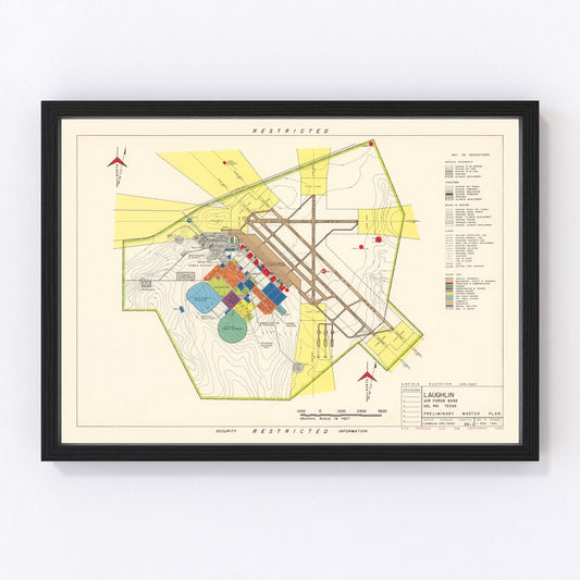 Vintage map of Del Rio, Texas, home of Laughlin AFB, 1951