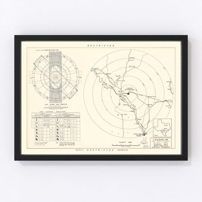 vintage map of Laughlin Air Force Base vicinity, Val Verde County, Texas, 1951
