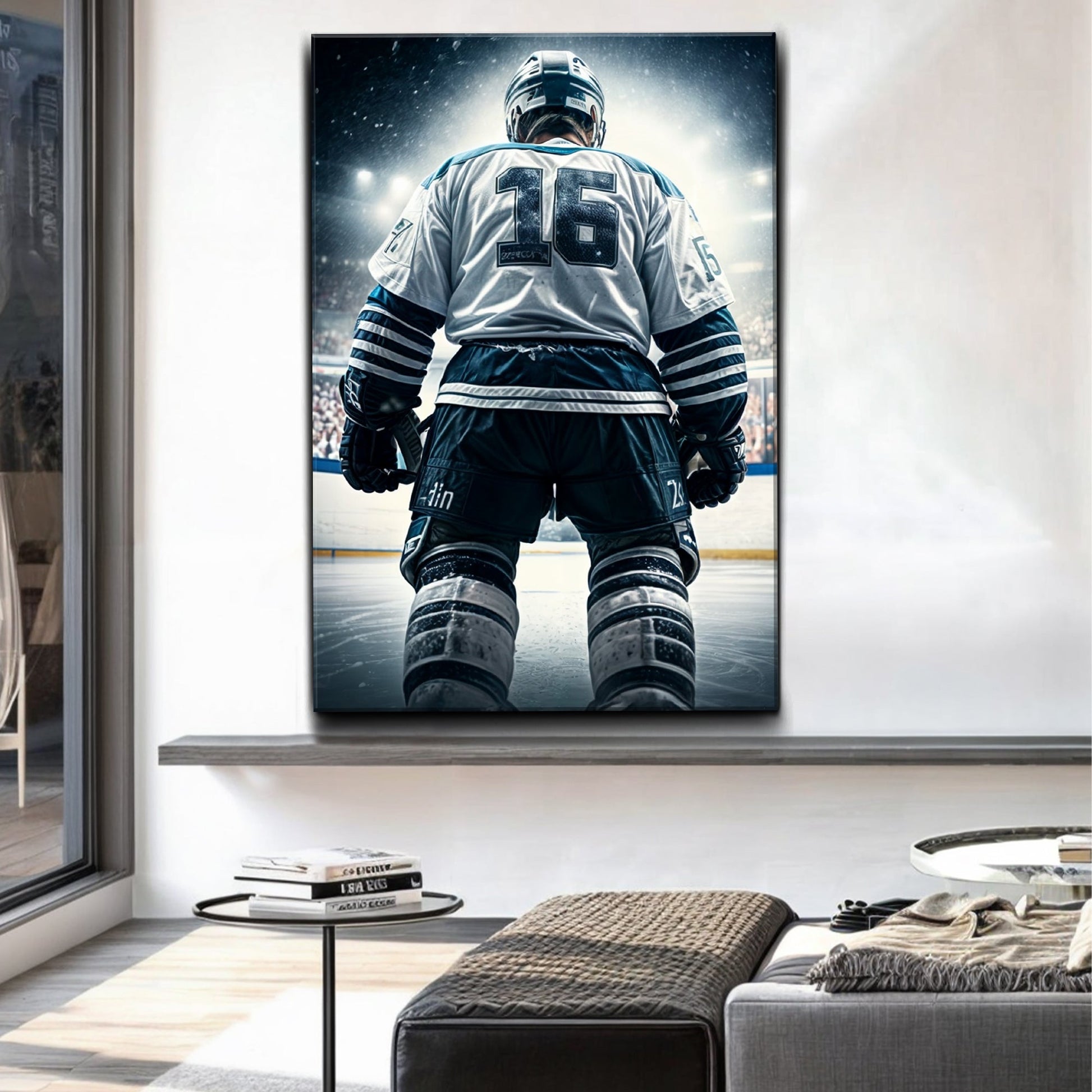 Victory Stance sports canvas wall art, powerful athletic pose for gym or game room decor
