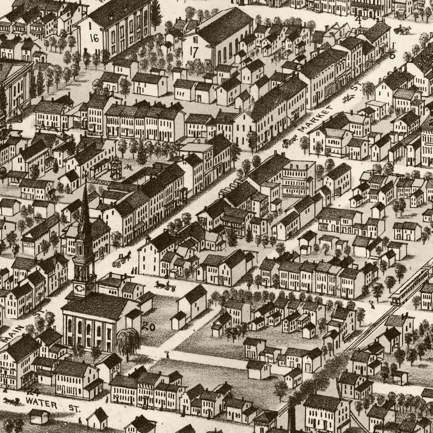 Vintage Map of Lewisburgh, Pennsylvania, 1884