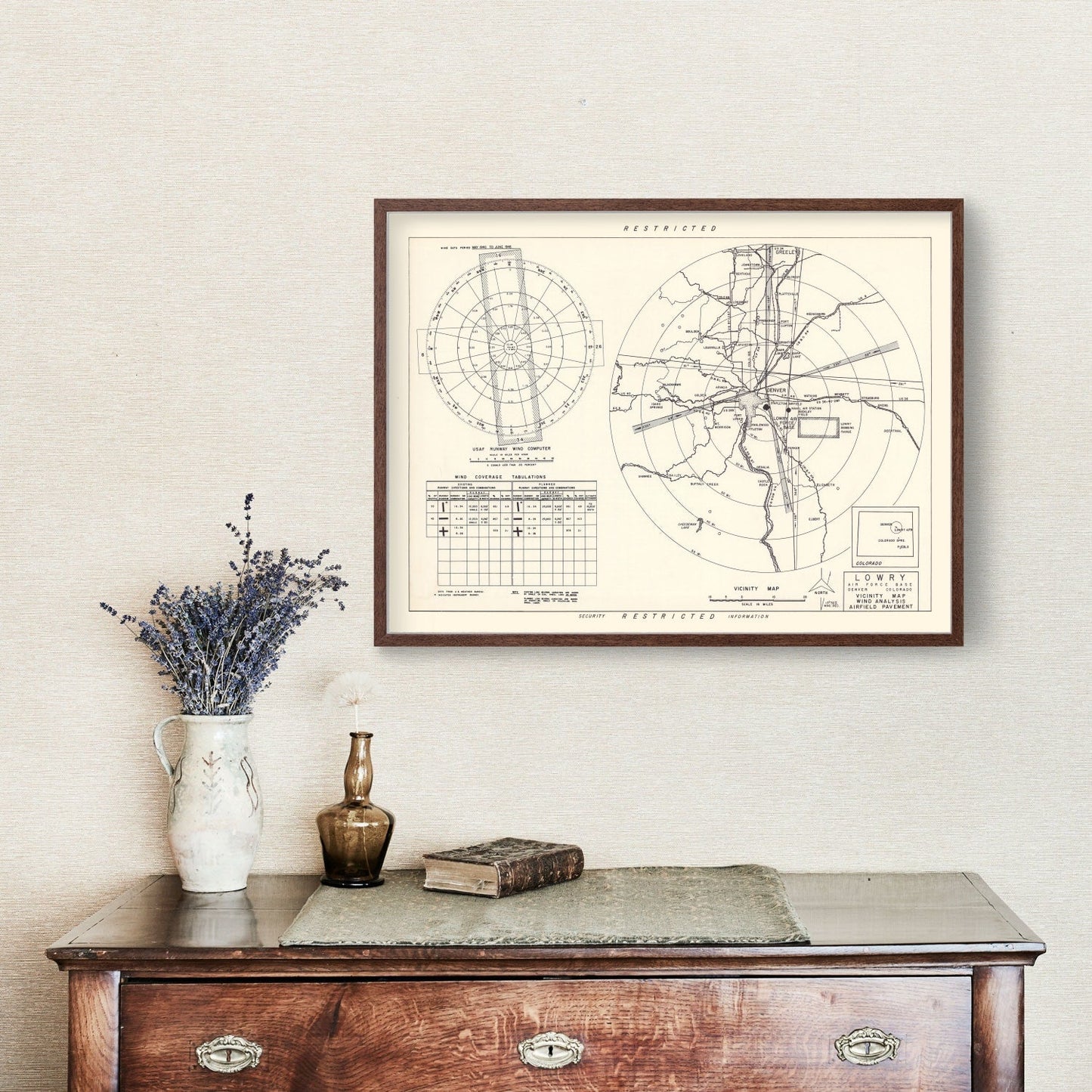Vintage Map of Lowry Air Force Base Vicinity, Colorado, 1952