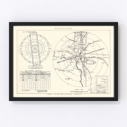 vintage map of Lowry Air Force Base vicinity, Denver, Colorado, 1952
