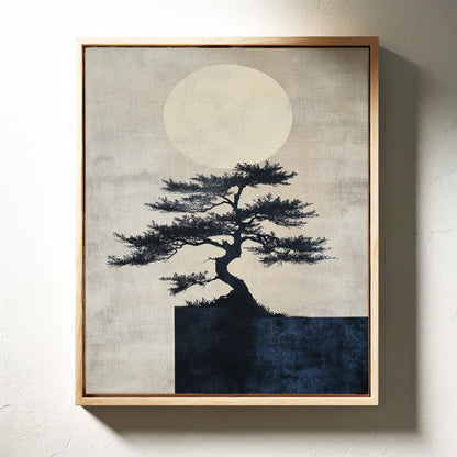 Zen Bonsai Tree Minimalist Japanese Wall Art