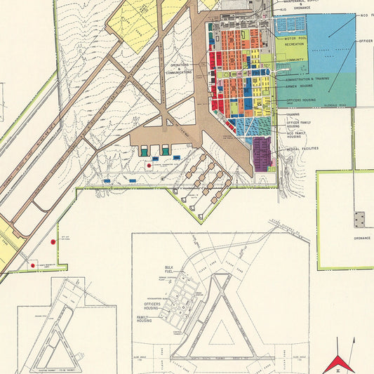 Vintage Map of Luke Air Force Base, Phoenix, 1951