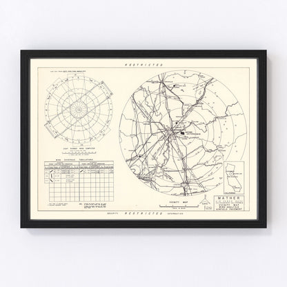 vintage map of Mather Air Force Base vicinity, Sacramento County, California, 1952