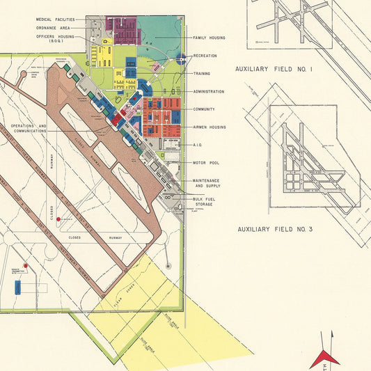 Vintage Map of Moore Air Field, Texas, 1952
