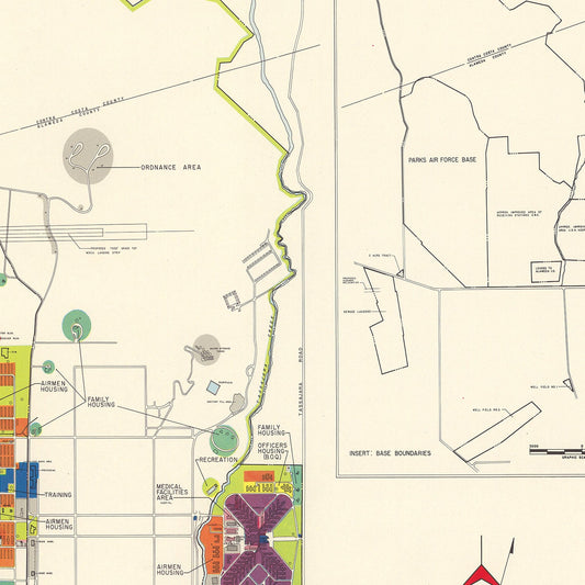 Vintage Map of Parks Air Force Base, Pleasanton, California, 1951