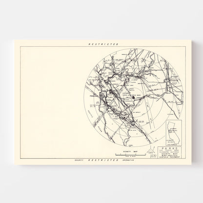 Vintage Map of Parks Air Force Base Vicinity, California, 1951