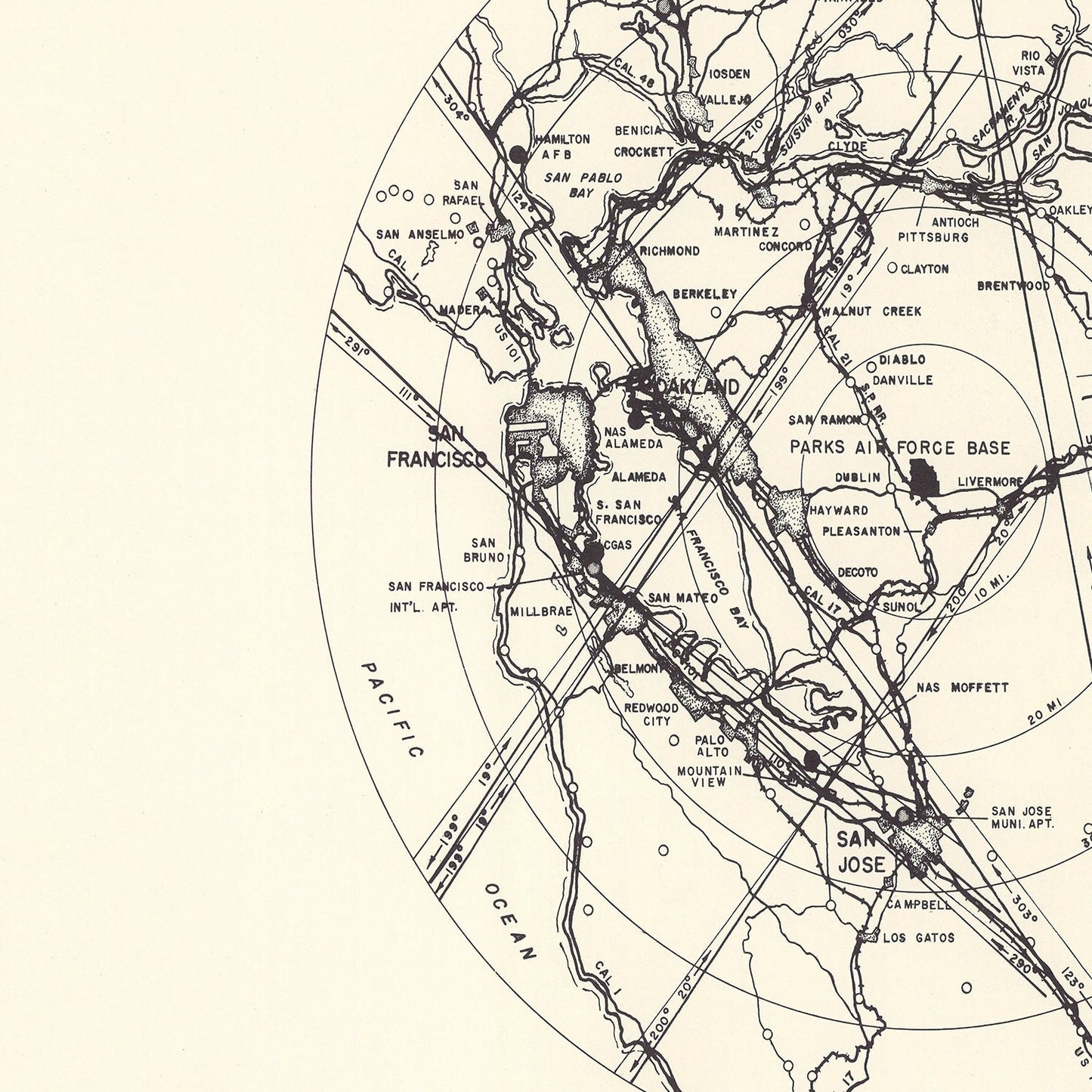 Vintage Map of Parks Air Force Base Vicinity, California, 1951