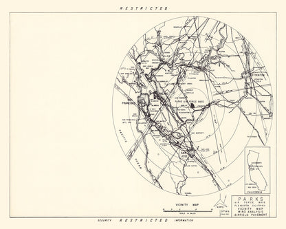 Vintage Map of Parks Air Force Base Vicinity, California, 1951