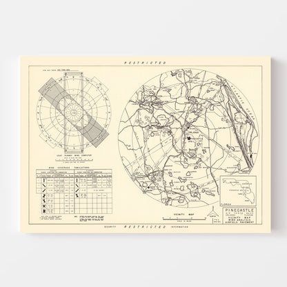 Vintage Map of Pinecastle Air Force Base Vicinity, Florida, 1952