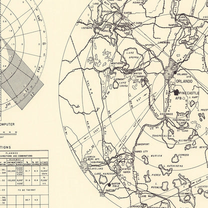 Vintage Map of Pinecastle Air Force Base Vicinity, Florida, 1952