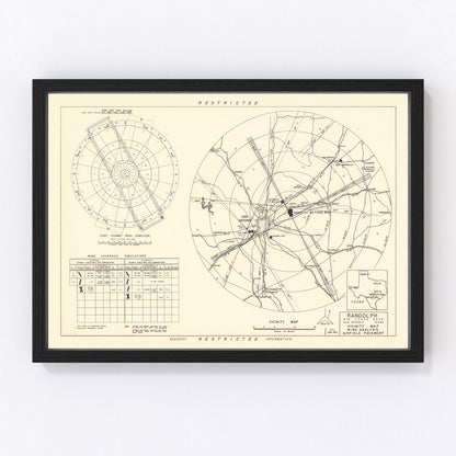 vintage map of Randolph Air Force Base vicinity, Texas, 1950