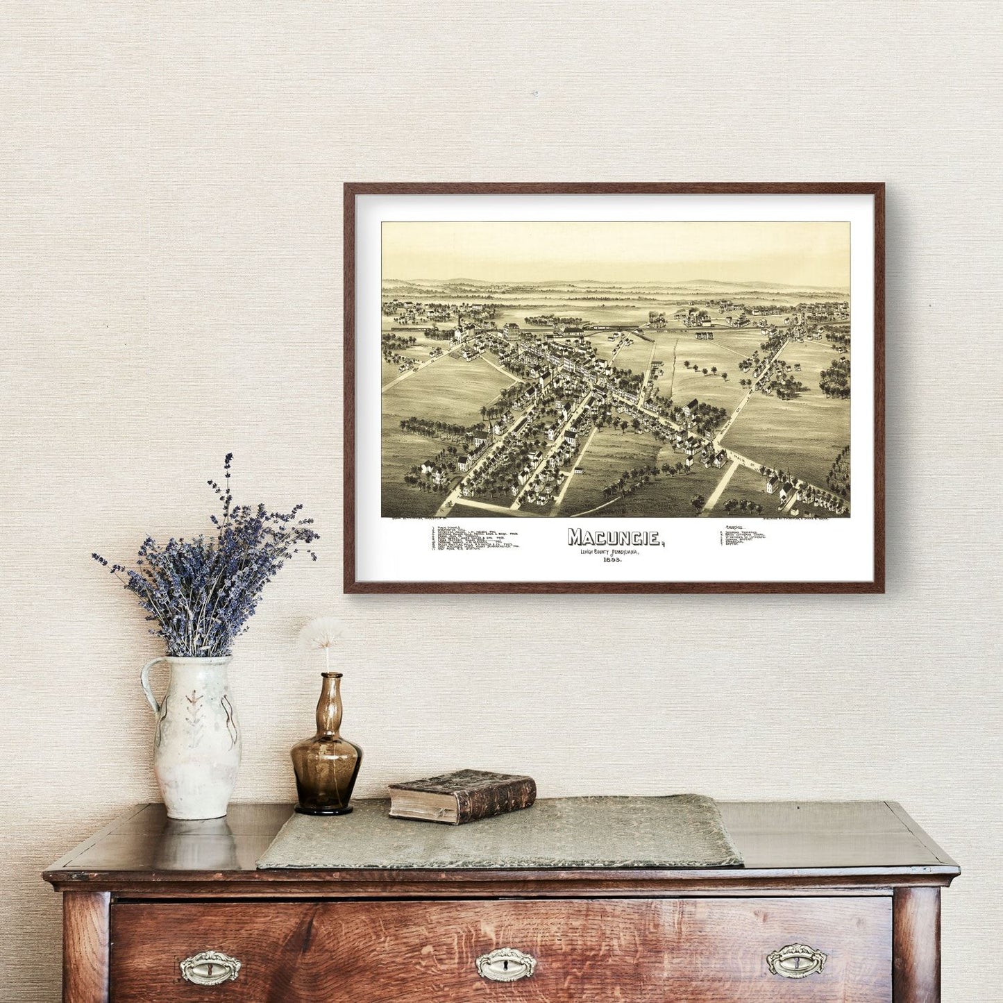 Vintage Map of Macungie, Pennsylvania, 1893