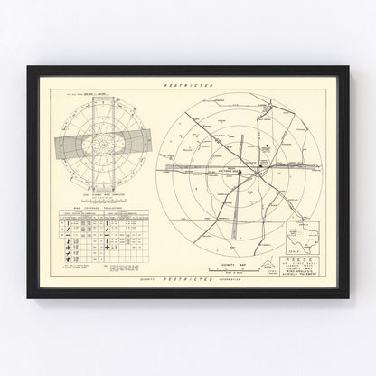 vintage map of Reese Air Force Base vicinity, Texas, 1952