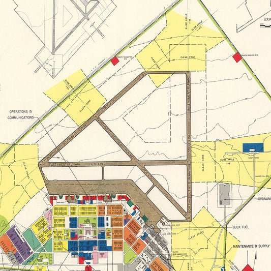 Vintage Map of San Marcos Air Force Base, Texas, 1951 No.2