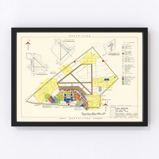 vintage map of San Marcos, Texas, 1951