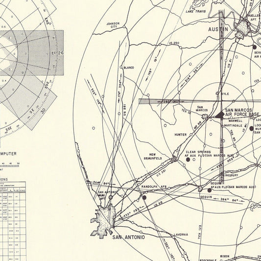 Vintage Map of San Marcos Air Force Base, Texas, 1951