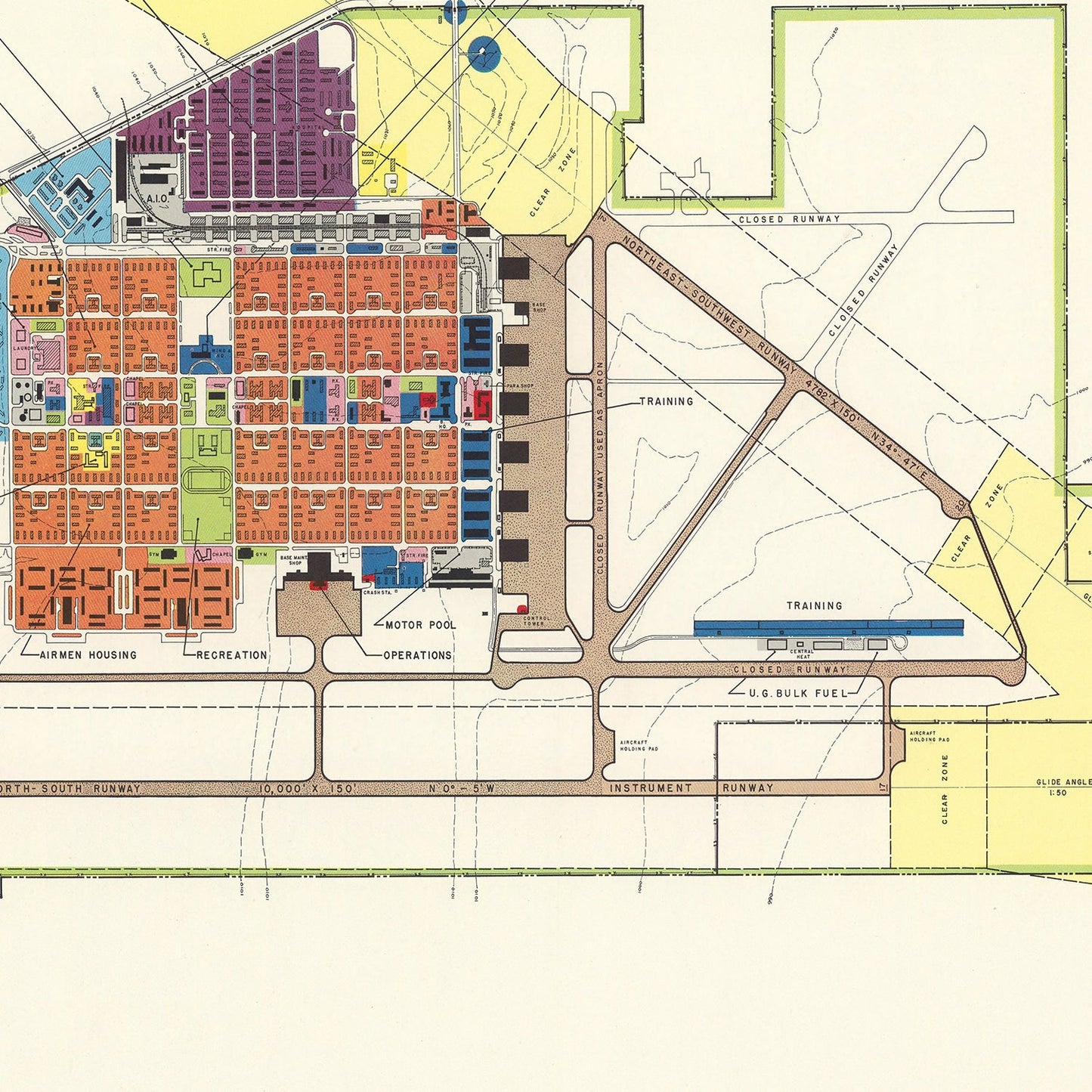 Vintage Map of Wichita Falls, Texas, 1952