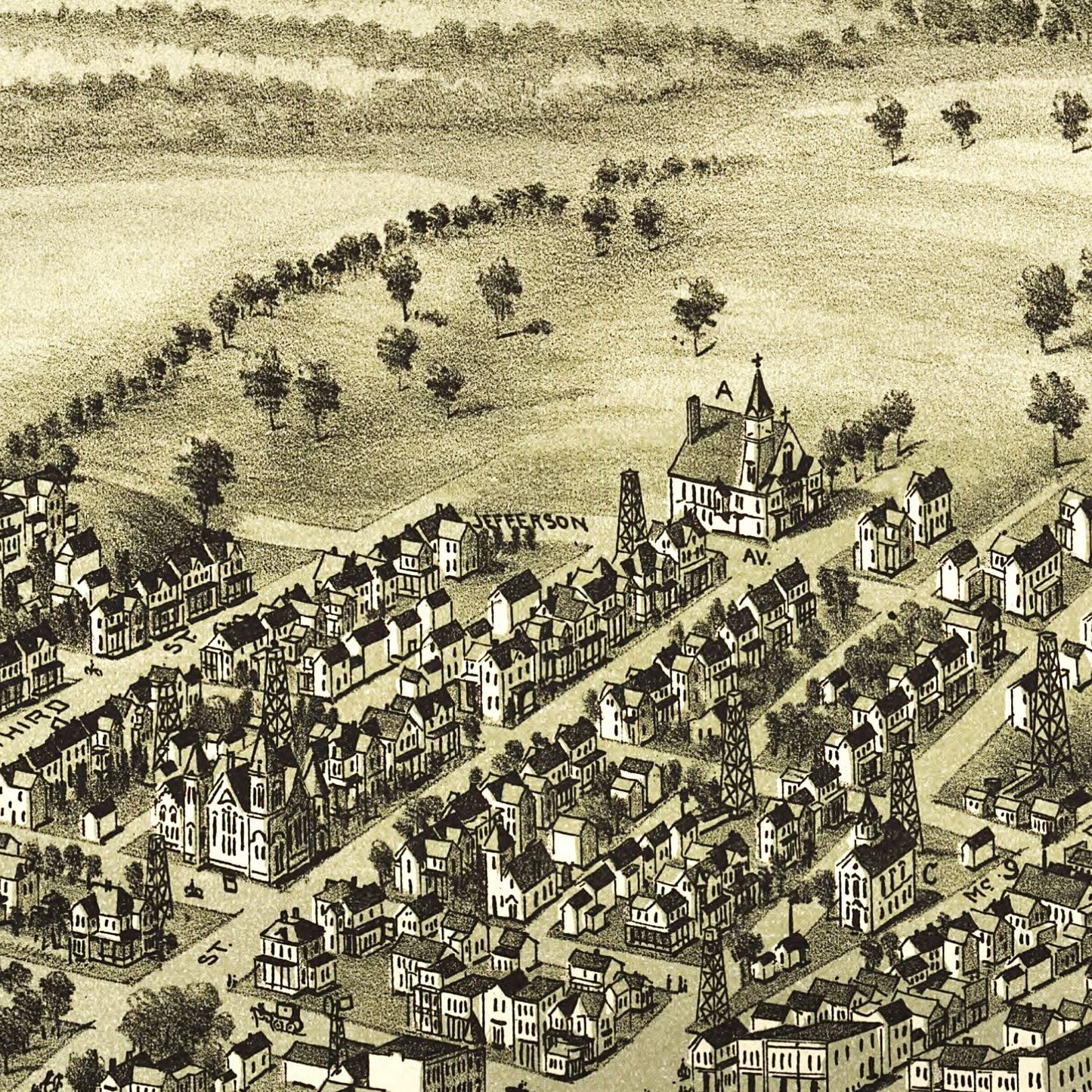 Vintage Map of McDonald, Pennsylvania, 1897