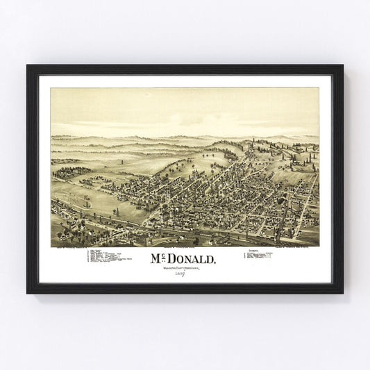 Vintage map of McDonald, Pennsylvania, 1897
