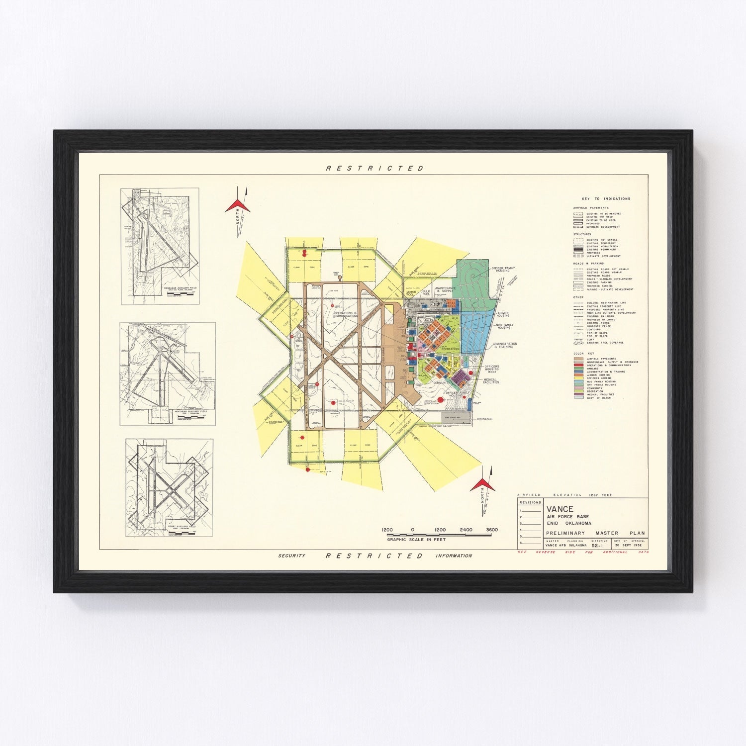 Vintage map of Enid, Oklahoma, 1952